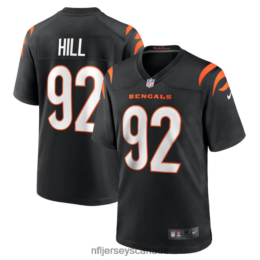 Men Cincinnati Bengals BJ Hill Nike Black Game Jersey Clothing NFL TBXFR62097