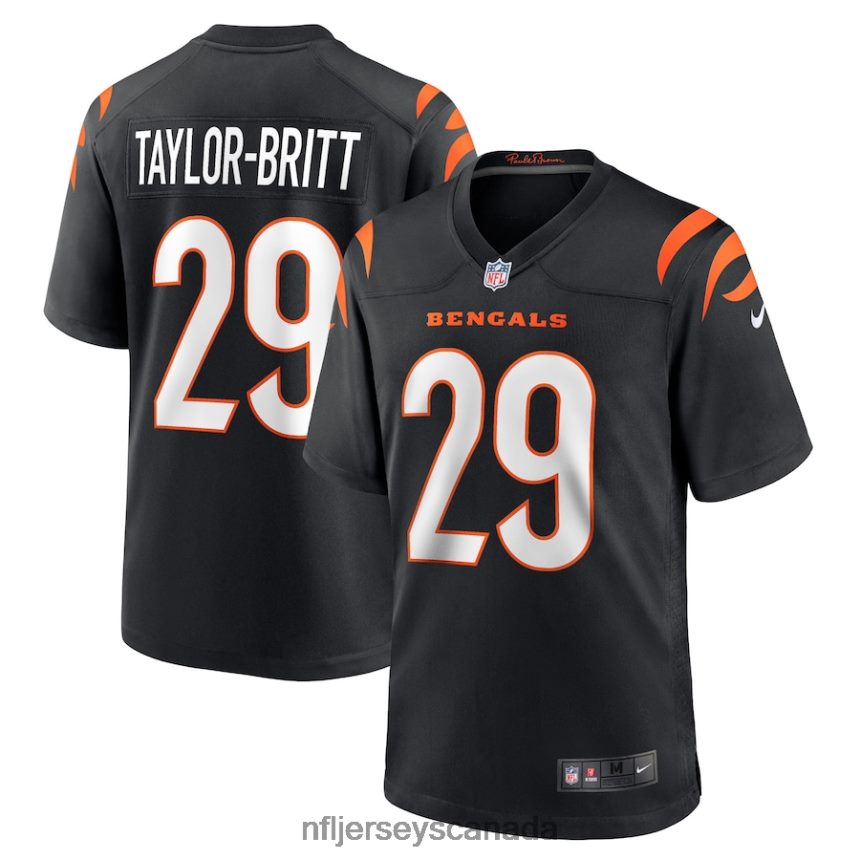 Men Cincinnati Bengals Cam Taylor-Britt Nike Black Game Player Jersey Clothing NFL TBXFR6691