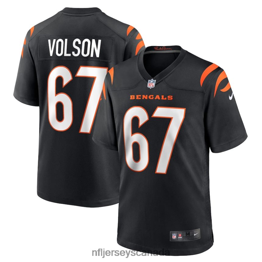 Men Cincinnati Bengals Cordell Volson Nike Black Game Player Jersey Clothing NFL TBXFR61987