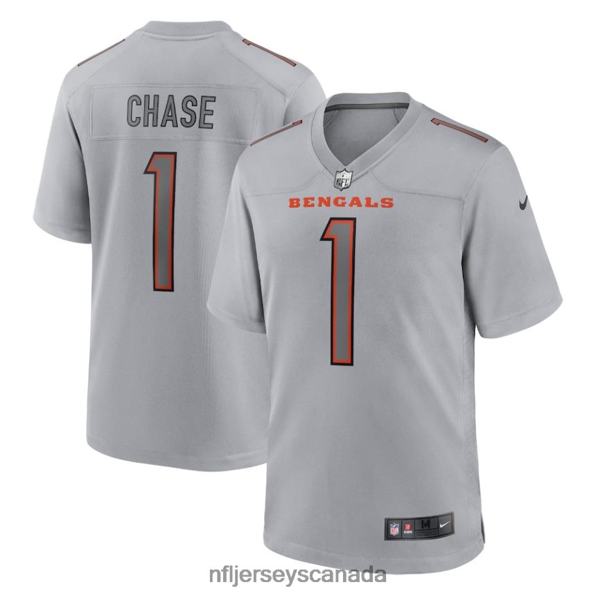 Men Cincinnati Bengals JaMarr Chase Nike Gray Atmosphere Fashion Game Jersey Clothing NFL TBXFR65460