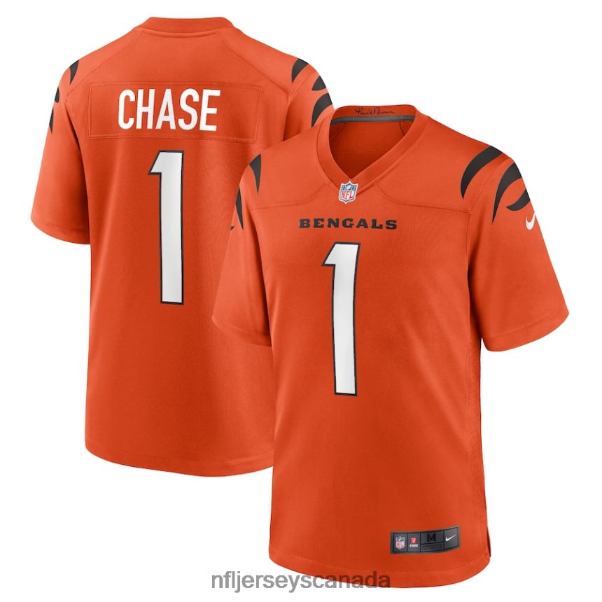Men Cincinnati Bengals JaMarr Chase Nike Orange Alternate Game Jersey Clothing NFL TBXFR6452