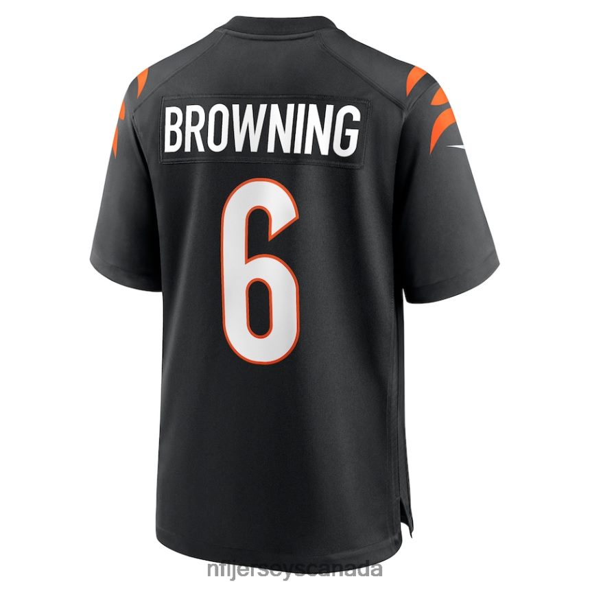Men Cincinnati Bengals Jake Browning Nike Black Game Jersey Clothing NFL TBXFR64456
