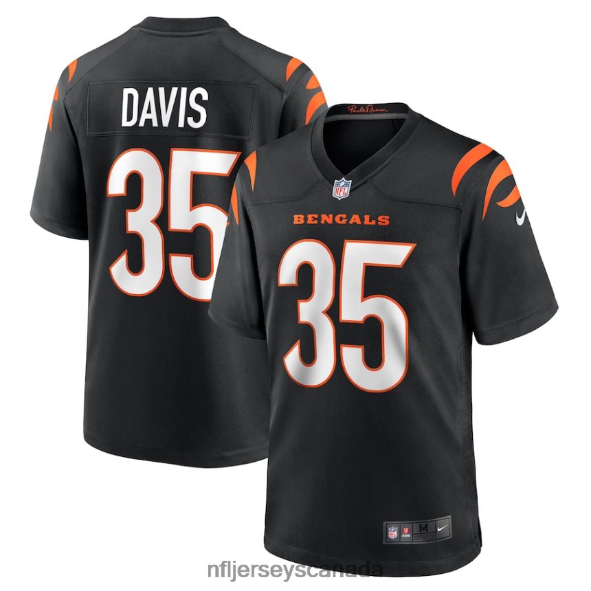 Men Cincinnati Bengals Jalen Davis Nike Black Game Player Jersey Clothing NFL TBXFR66739