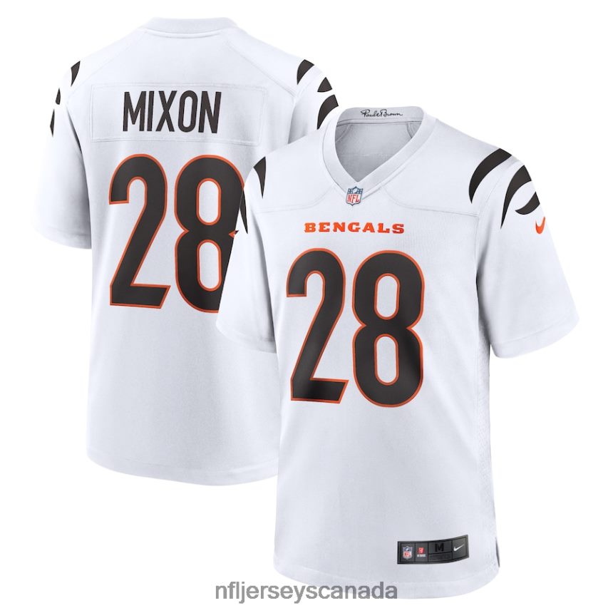Men Cincinnati Bengals Joe Mixon Nike White Away Game Player Jersey Clothing NFL TBXFR61635