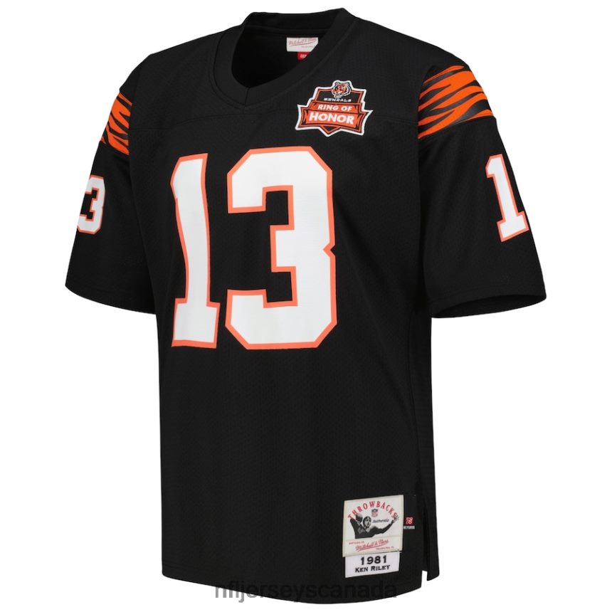 Men Cincinnati Bengals Ken Riley Mitchell  Ness Black 1981 Authentic Retired Player Jersey Clothing NFL TBXFR61531