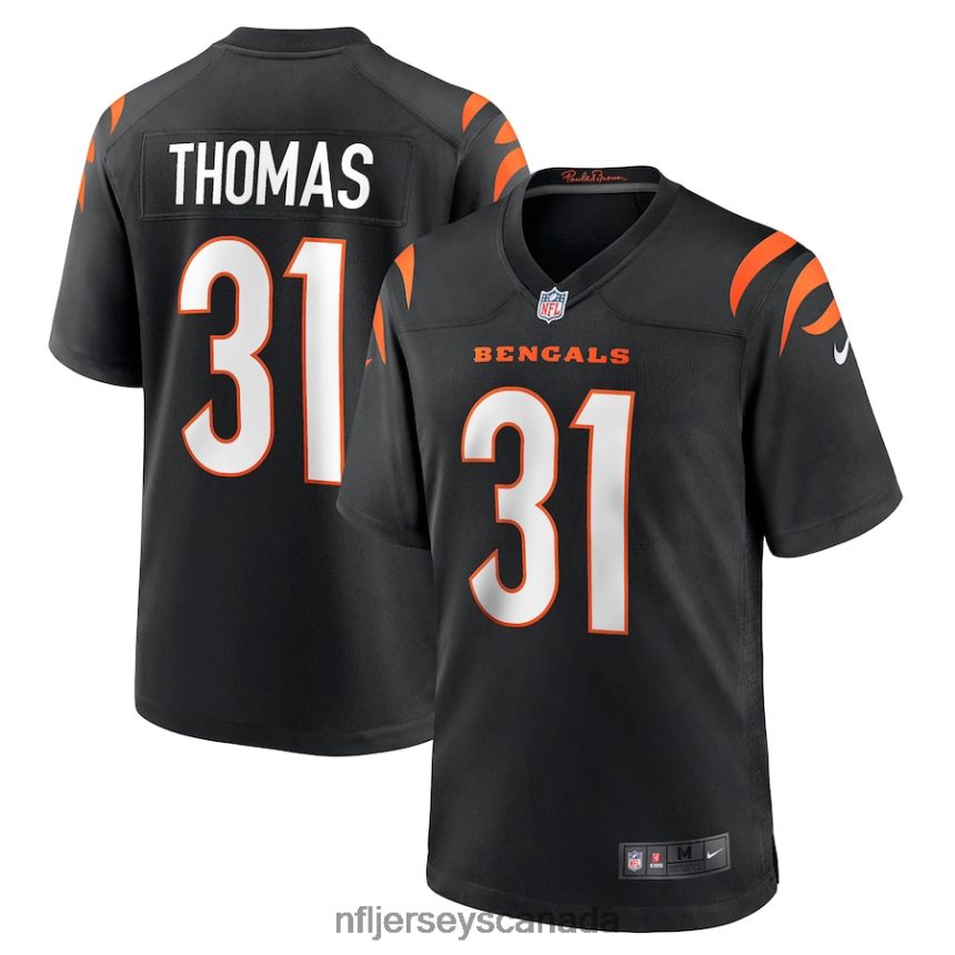 Men Cincinnati Bengals Michael Thomas Nike Black Game Jersey Clothing NFL TBXFR64810