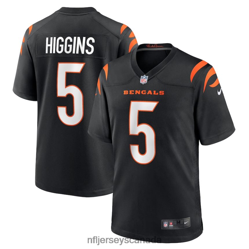Men Cincinnati Bengals Tee Higgins Nike Black Game Player Jersey Clothing NFL TBXFR617