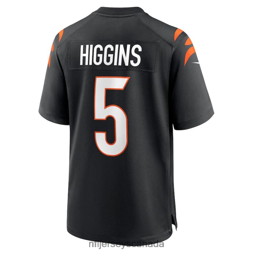 Men Cincinnati Bengals Tee Higgins Nike Black Game Player Jersey Clothing NFL TBXFR617
