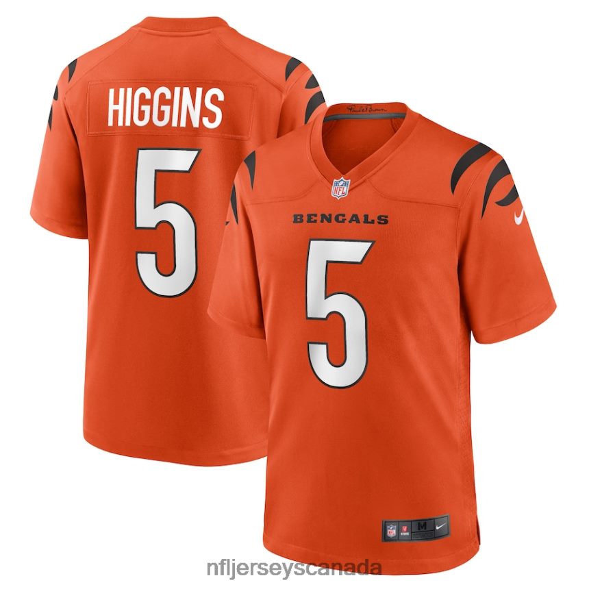 Men Cincinnati Bengals Tee Higgins Nike Orange Alternate Game Player Jersey Clothing NFL TBXFR621