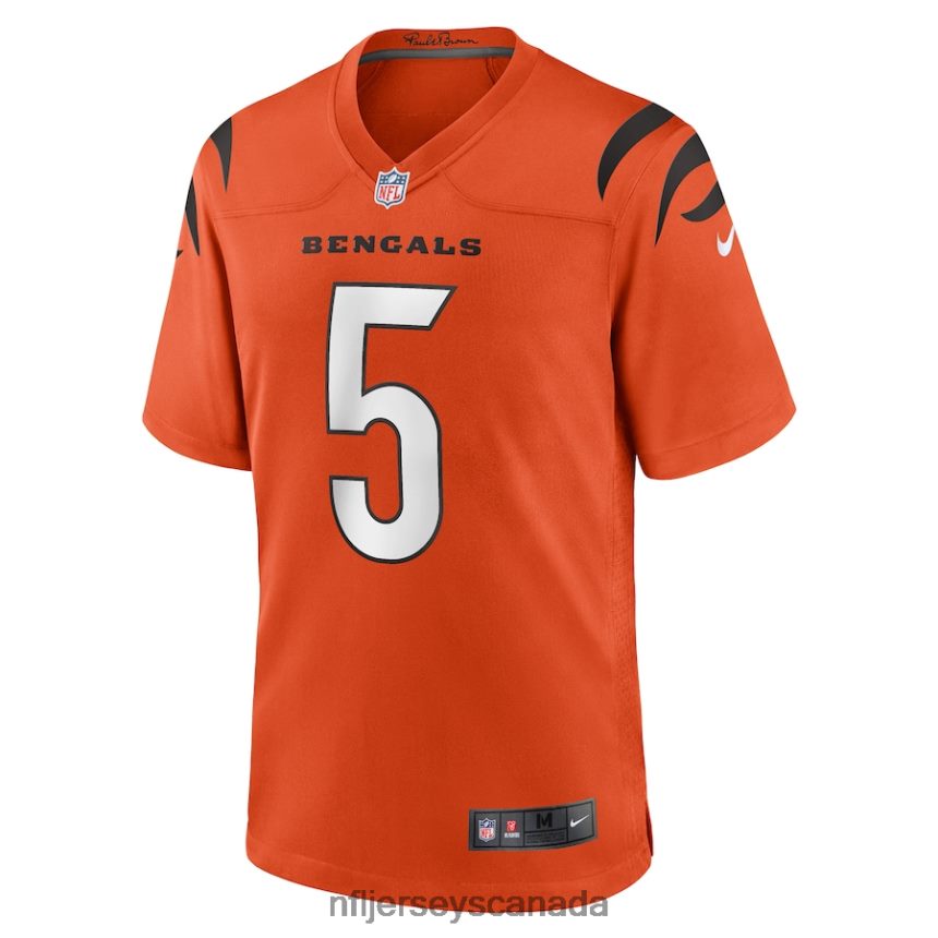 Men Cincinnati Bengals Tee Higgins Nike Orange Alternate Game Player Jersey Clothing NFL TBXFR621