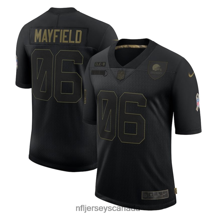 Men Cleveland Browns Baker Mayfield Nike Black 2020 Salute To Service Limited Jersey Clothing NFL TBXFR65458
