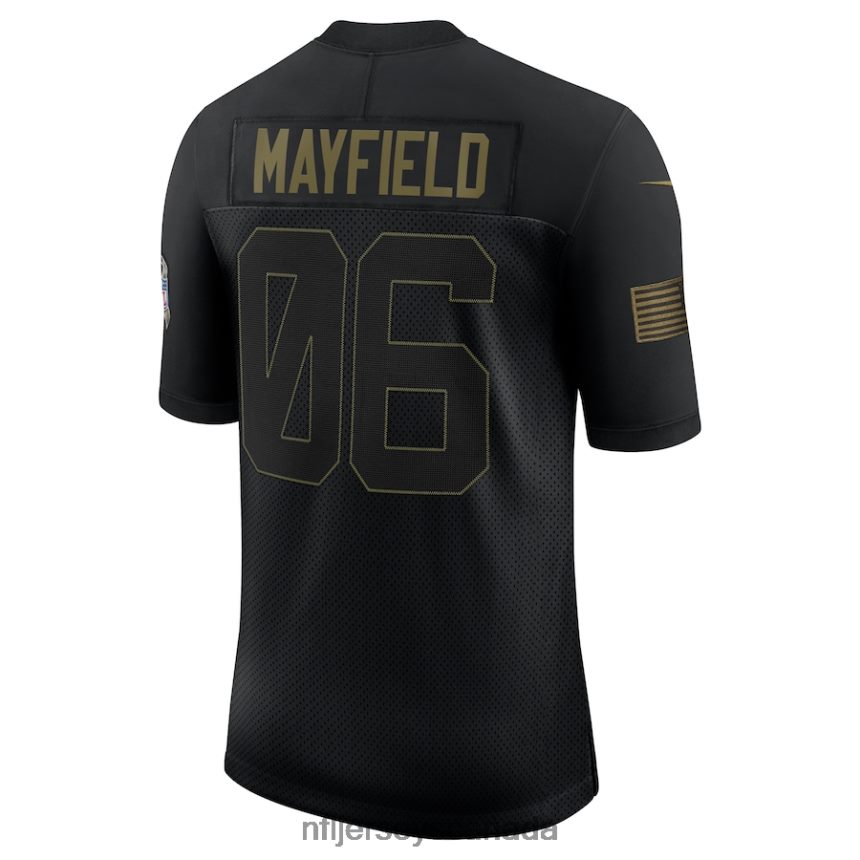 Men Cleveland Browns Baker Mayfield Nike Black 2020 Salute To Service Limited Jersey Clothing NFL TBXFR65458