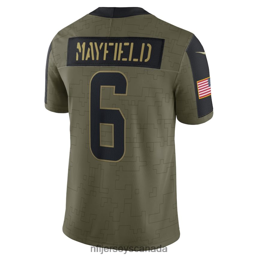 Men Cleveland Browns Baker Mayfield Nike Olive 2021 Salute To Service Limited Player Jersey Clothing NFL TBXFR62038