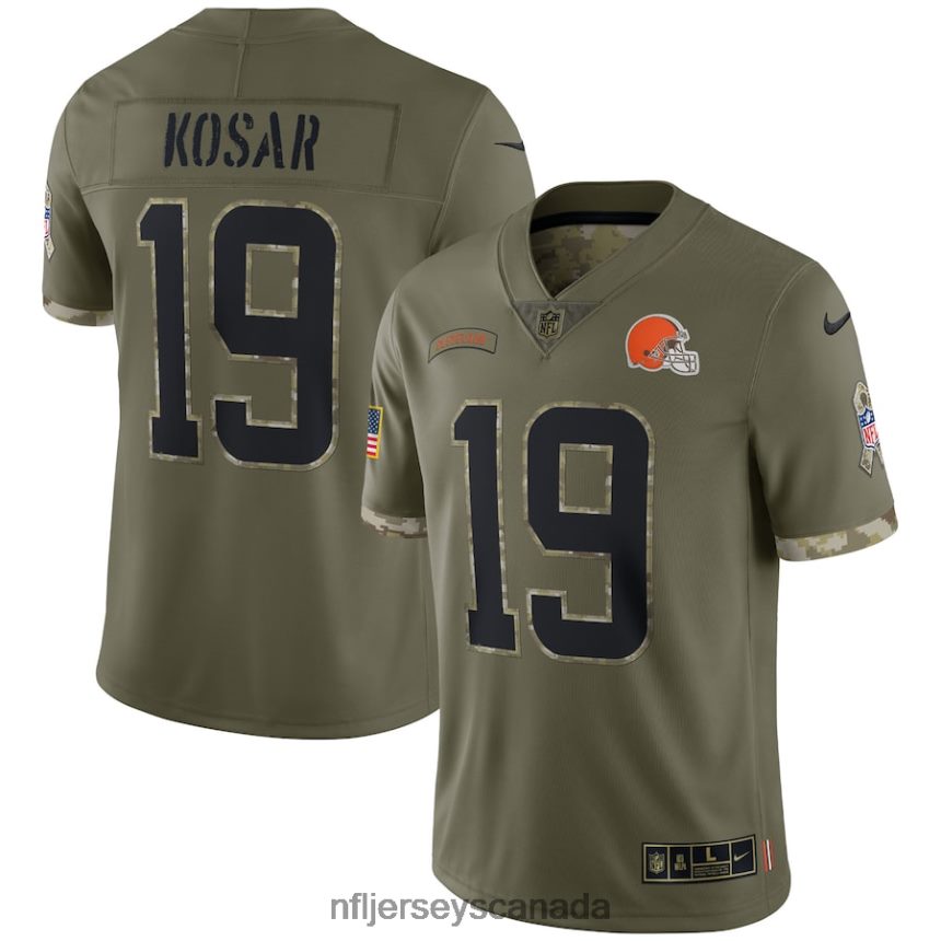 Men Cleveland Browns Bernie Kosar Nike Olive 2022 Salute To Service Retired Player Limited Jersey Clothing NFL TBXFR63336