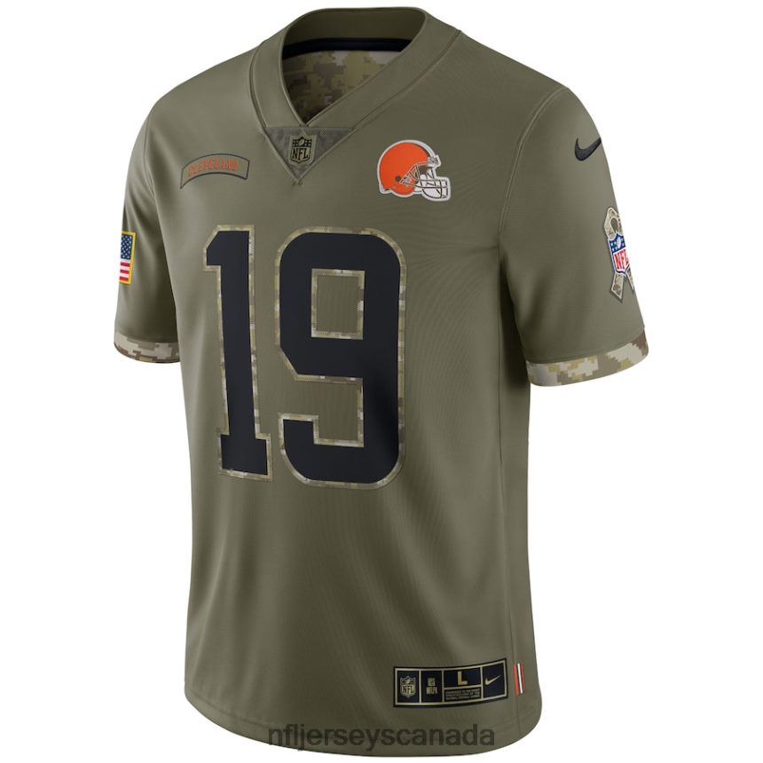 Men Cleveland Browns Bernie Kosar Nike Olive 2022 Salute To Service Retired Player Limited Jersey Clothing NFL TBXFR63336