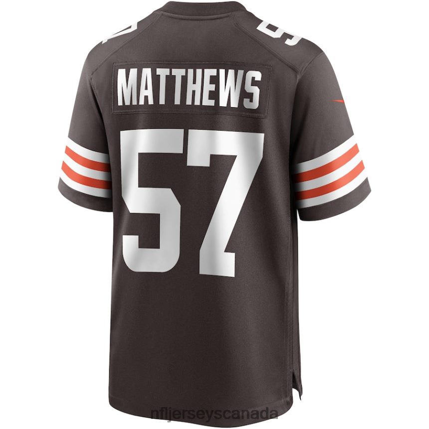 Men Cleveland Browns Clay Matthews Nike Brown Game Retired Player Jersey Clothing NFL TBXFR62116