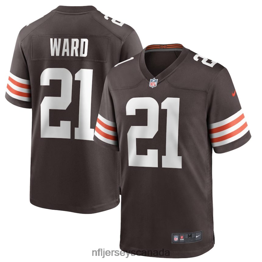 Men Cleveland Browns Denzel Ward Nike Brown Game Player Jersey Clothing NFL TBXFR62769