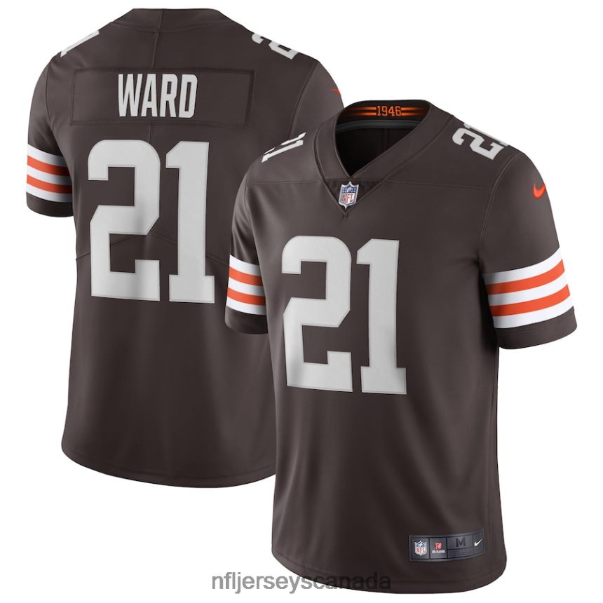 Men Cleveland Browns Denzel Ward Nike Brown Vapor Limited Jersey Clothing NFL TBXFR61908