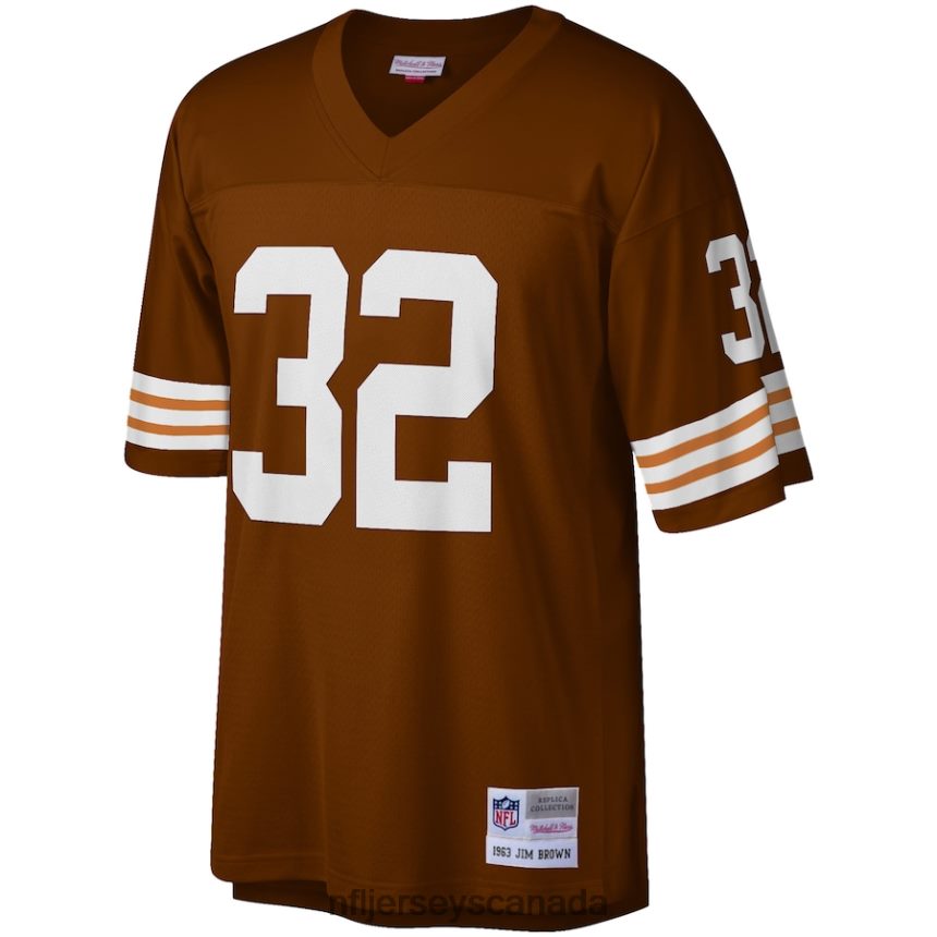 Men Cleveland Browns Jim Brown Mitchell  Ness Brown Big  Tall 1963 Retired Player Replica Jersey Clothing NFL TBXFR65641