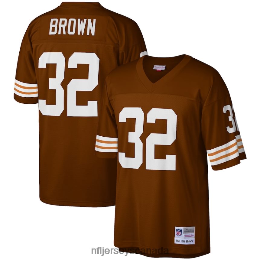 Men Cleveland Browns Jim Brown Mitchell  Ness Brown Legacy Replica Jersey Clothing NFL TBXFR63109
