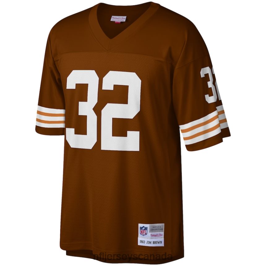 Men Cleveland Browns Jim Brown Mitchell  Ness Brown Legacy Replica Jersey Clothing NFL TBXFR63109