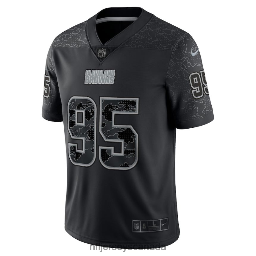 Men Cleveland Browns Myles Garrett Nike Black RFLCTV Limited Jersey Clothing NFL TBXFR62451