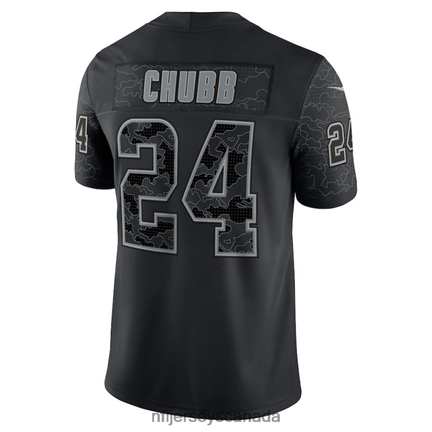 Men Cleveland Browns Nick Chubb Nike Black RFLCTV Limited Jersey Clothing NFL TBXFR62461