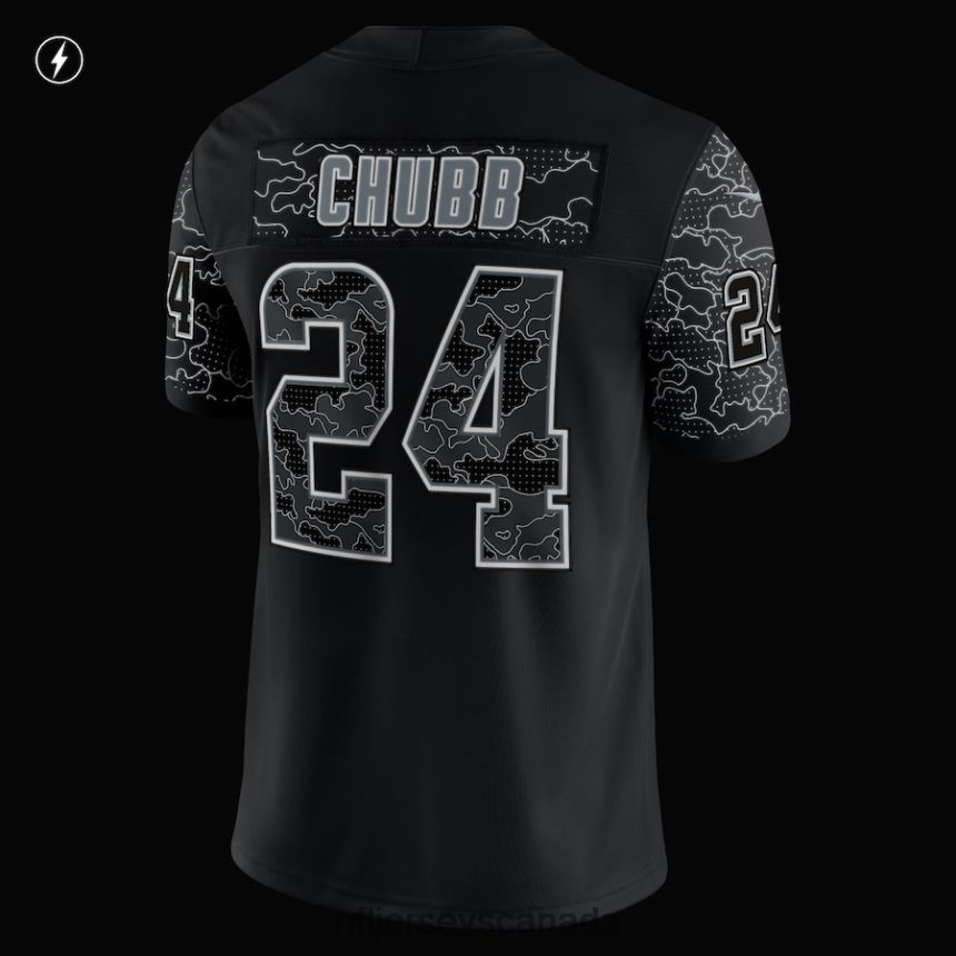Men Cleveland Browns Nick Chubb Nike Black RFLCTV Limited Jersey Clothing NFL TBXFR62461