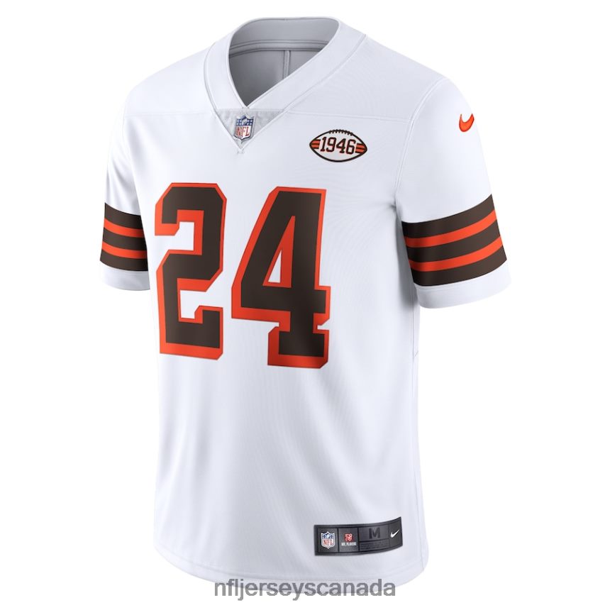 Men Cleveland Browns Nick Chubb Nike White 1946 Collection Alternate Vapor Limited Jersey Clothing NFL TBXFR6442