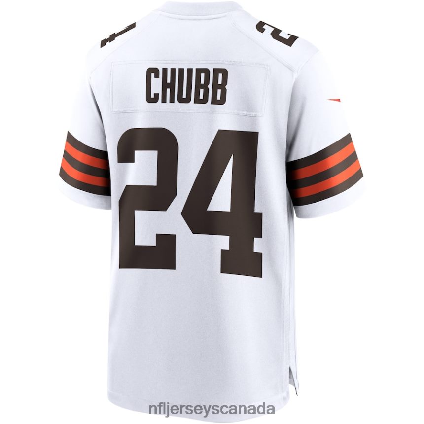Men Cleveland Browns Nick Chubb Nike White Game Jersey Clothing NFL TBXFR6761