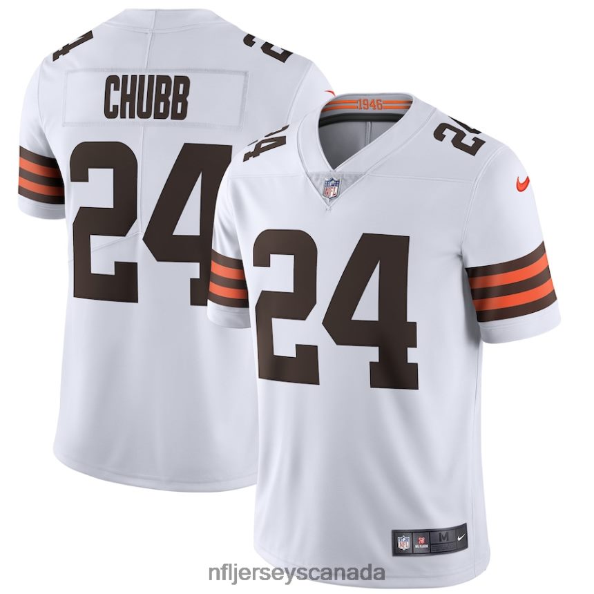 Men Cleveland Browns Nick Chubb Nike White Vapor Limited Jersey Clothing NFL TBXFR61759