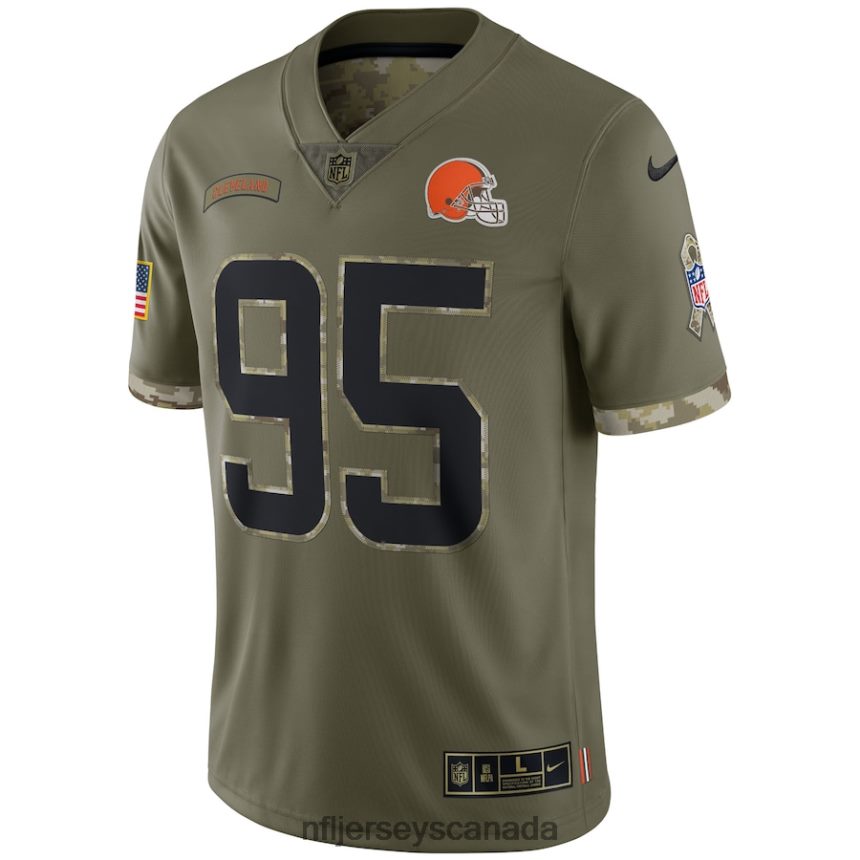 Men Cleveland Browns Nike Olive 2022 Salute To Service Limited Jersey Clothing NFL TBXFR63076