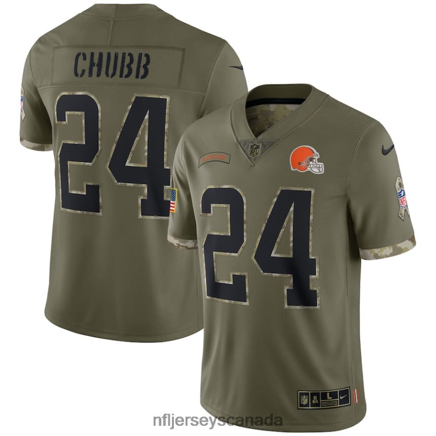Men Cleveland Browns Nike Olive 2022 Salute To Service Limited Jersey Clothing NFL TBXFR63481