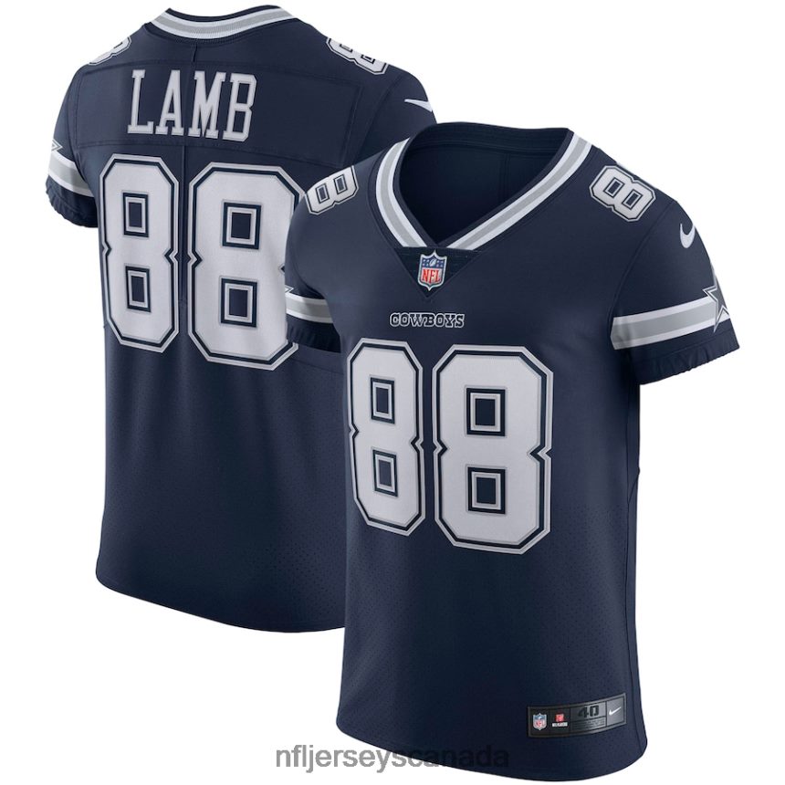 Men Dallas Cowboys CeeDee Lamb Nike Navy Vapor Elite Jersey Clothing NFL TBXFR62549