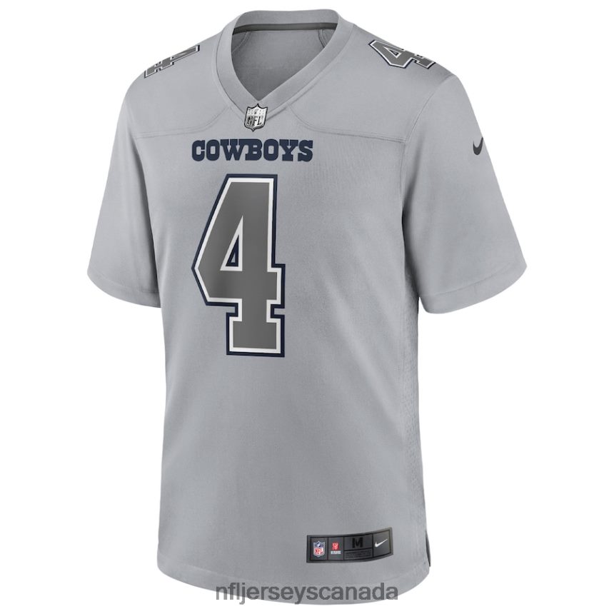 Men Dallas Cowboys Dak Prescott Nike Gray Atmosphere Fashion Game Jersey Clothing NFL TBXFR61709