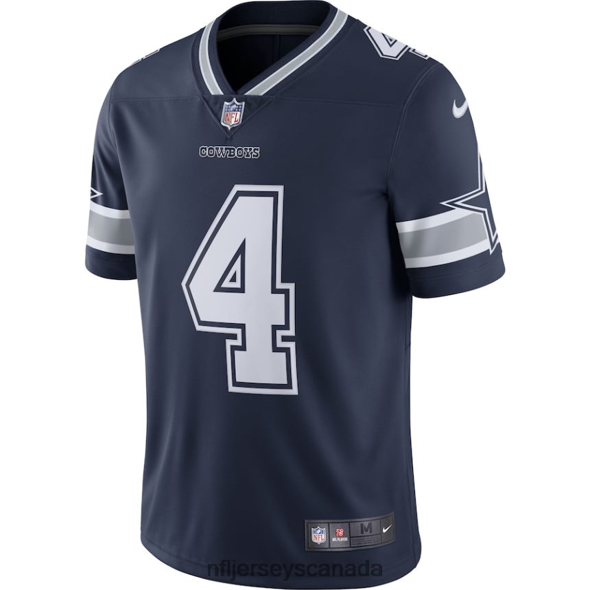Men Dallas Cowboys Dak Prescott Nike Navy Vapor Limited Player Jersey Clothing NFL TBXFR61086
