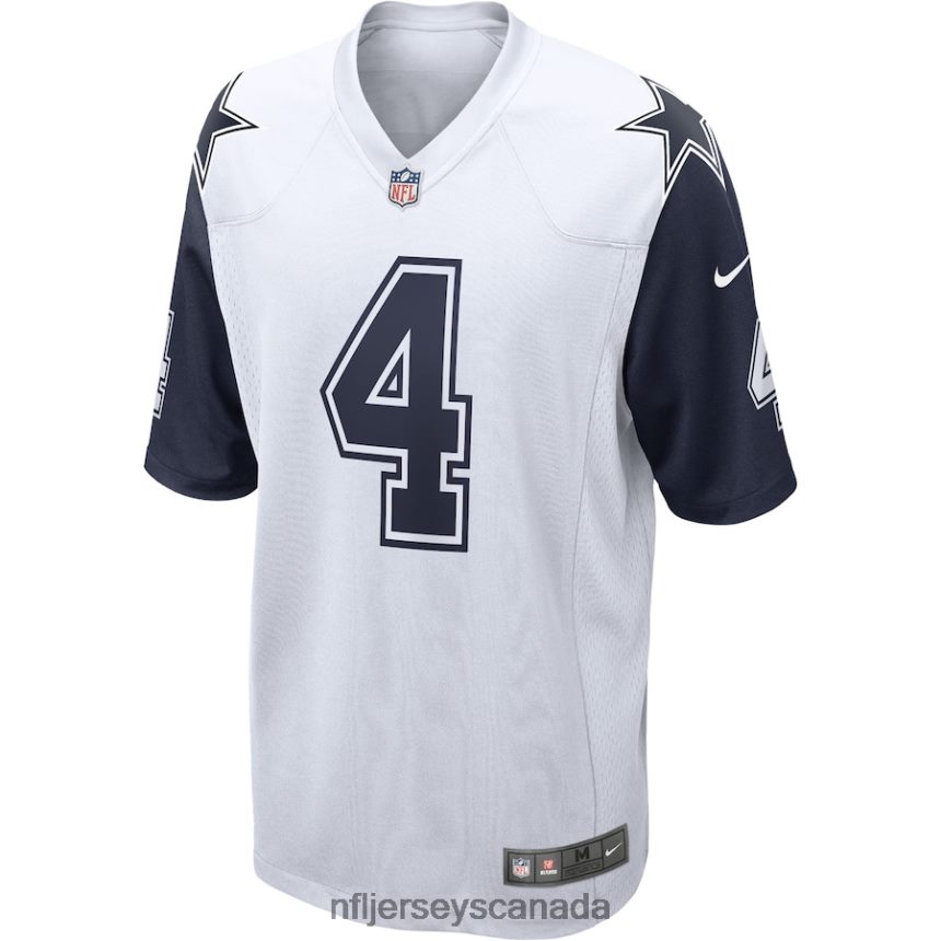 Men Dallas Cowboys Dak Prescott Nike White Alternate Game Jersey Clothing NFL TBXFR6823