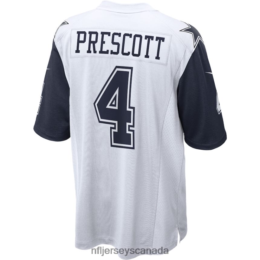 Men Dallas Cowboys Dak Prescott Nike White Alternate Game Jersey Clothing NFL TBXFR6823