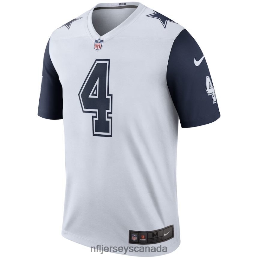 Men Dallas Cowboys Dak Prescott Nike White Color Rush Legend Player Jersey Clothing NFL TBXFR61076