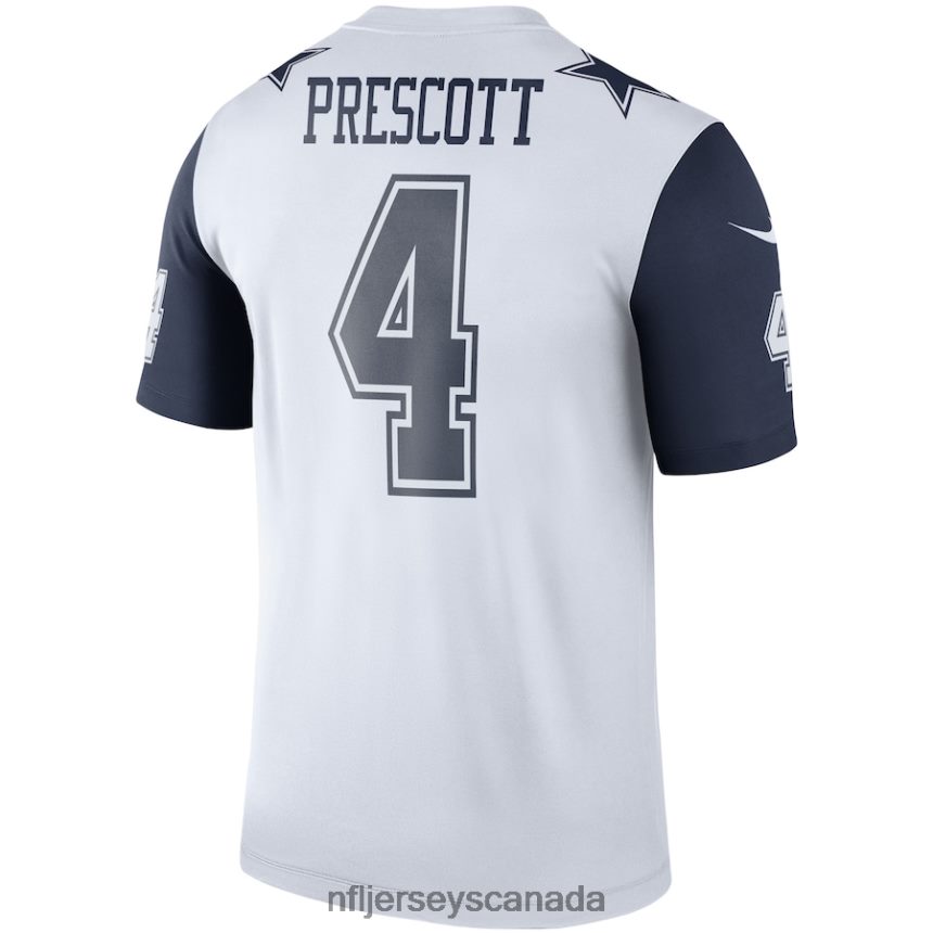 Men Dallas Cowboys Dak Prescott Nike White Color Rush Legend Player Jersey Clothing NFL TBXFR61076