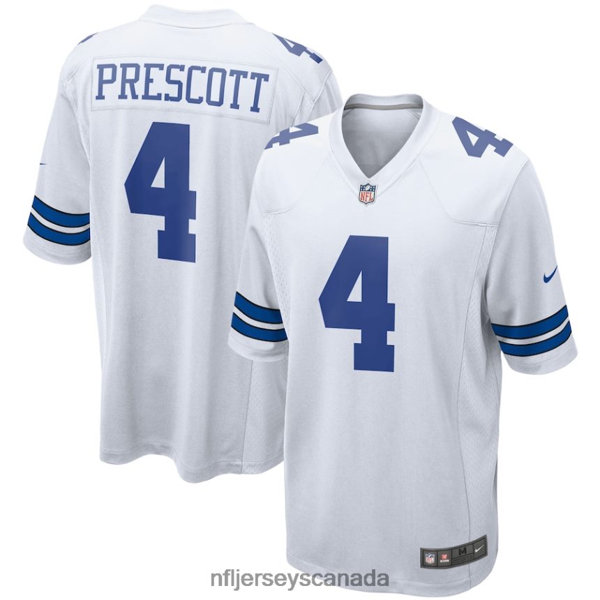 Men Dallas Cowboys Dak Prescott Nike White Game Team Jersey Clothing NFL TBXFR6689