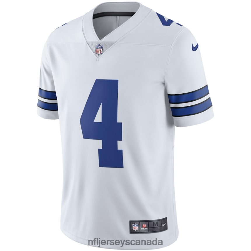 Men Dallas Cowboys Dak Prescott Nike White Vapor Limited Player Jersey Clothing NFL TBXFR66092