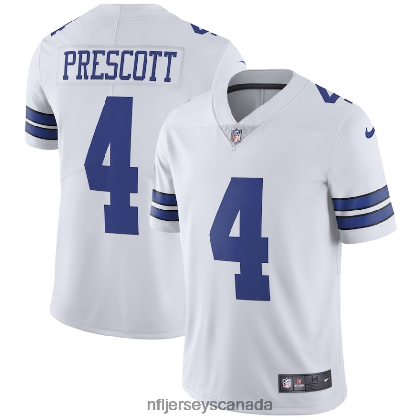 Men Dallas Cowboys Dak Prescott Nike White Vapor Untouchable Limited Player Jersey Clothing NFL TBXFR65435