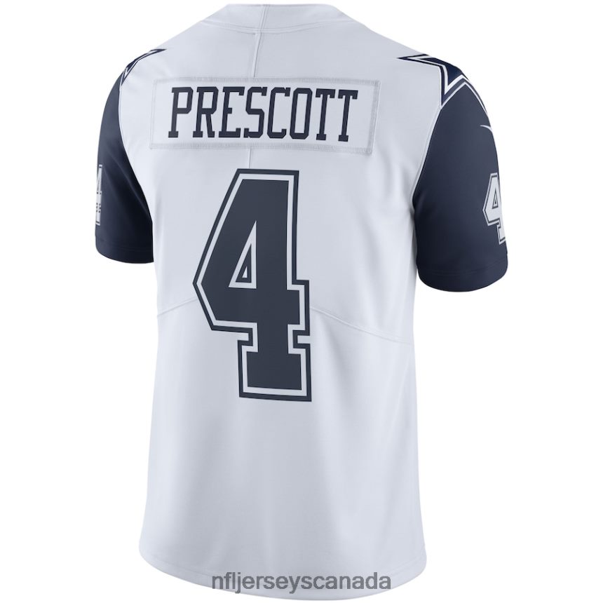 Men Dallas Cowboys Dak Prescott White Nike Color Rush Vapor Limited Jersey Clothing NFL TBXFR62564