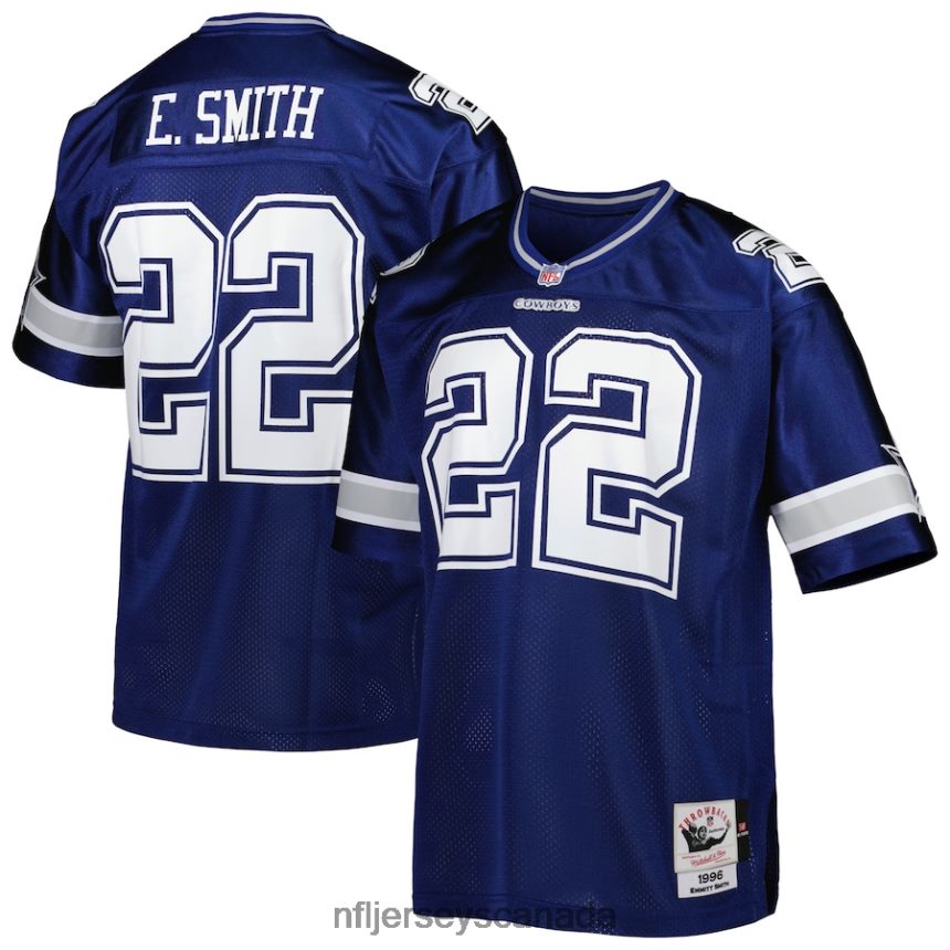 Men Dallas Cowboys Emmitt Smith Mitchell  Ness Navy 1996 Authentic Retired Player Jersey Clothing NFL TBXFR63687