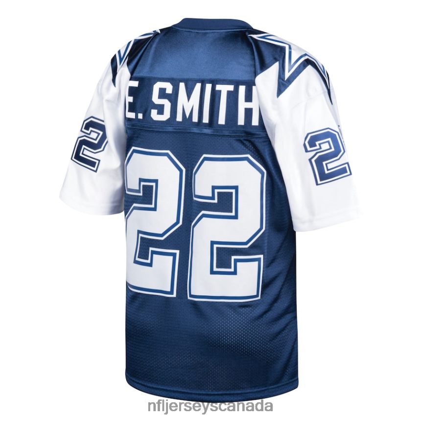 Men Dallas Cowboys Emmitt Smith Mitchell  Ness Navy/White 1995 Authentic Retired Player Jersey Clothing NFL TBXFR6550