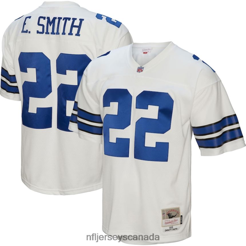 Men Dallas Cowboys Emmitt Smith Mitchell  Ness White 1992 Legacy Replica Jersey Clothing NFL TBXFR62075