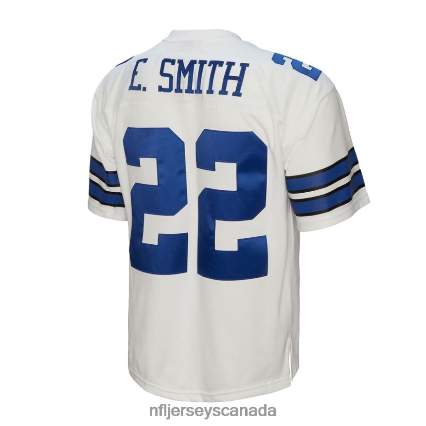 Men Dallas Cowboys Emmitt Smith Mitchell  Ness White 1992 Legacy Replica Jersey Clothing NFL TBXFR62075