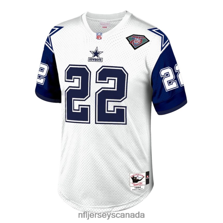 Men Dallas Cowboys Emmitt Smith Mitchell  Ness White/Navy 1994 Authentic Retired Player Jersey Clothing NFL TBXFR62258