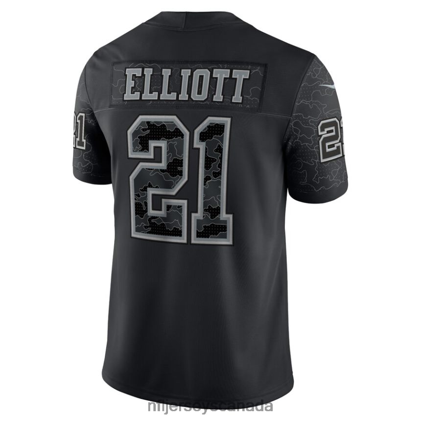 Men Dallas Cowboys Ezekiel Elliott Nike Black RFLCTV Limited Jersey Clothing NFL TBXFR63514